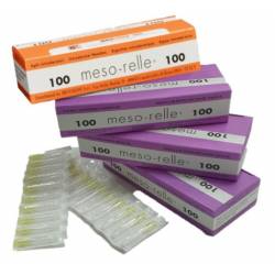 Aguja mesoterapia Meso-relle Rosa 32G 0,23 mm X 4 mm 1/6 C/100 uds