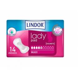 Compresas Lindor Lady Pad Maxi 5 gotas 14 unidades