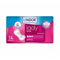 Compresas Lindor Lady Pad Extra 4 gotas 14 unidades