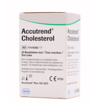 Tiras reactivas colesterol Accutrend Bote 25 tiras