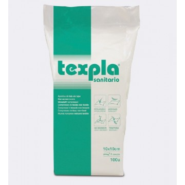 TEXPLA 50 - Compresas TNT No estériles - 8 capas 10 x 20 cm Paquete 100 unidades