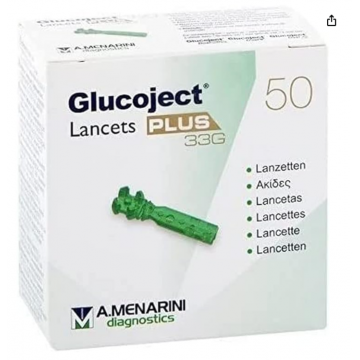 GLUCOJECT LANCETS PLUS Lancetas para punción 33G Caja 50 unidades