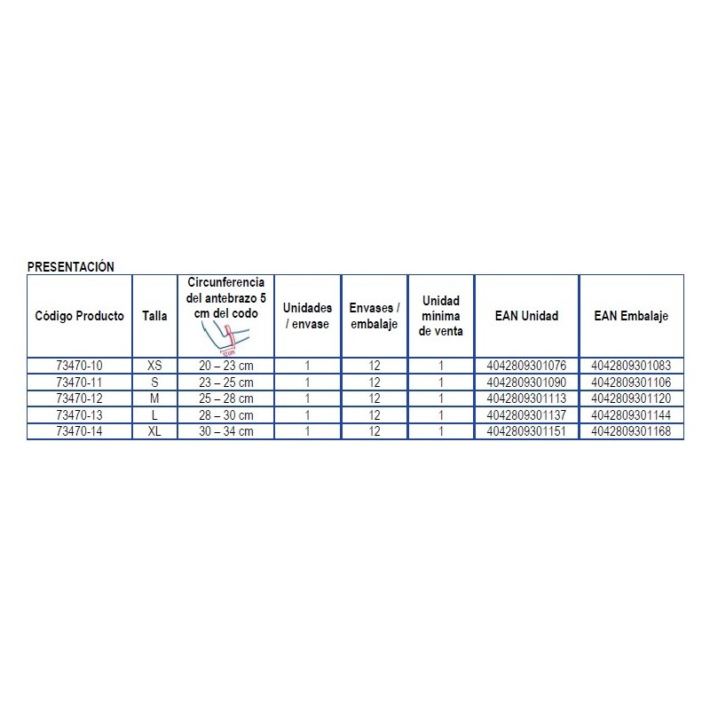 tabla de medidas Actimove EpiSport