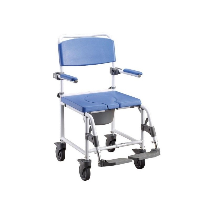 silla de ruedas para ducha y WC  de aluminio