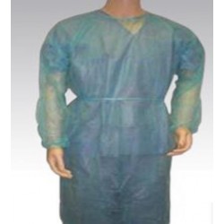Bata desechable manga larga con puño elástico  tejido sin tejer 20 gramos de grosor Color azul claro