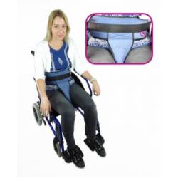 Cinturón acolchado abdominal para silla con soporte perineal sujeción de hebillas