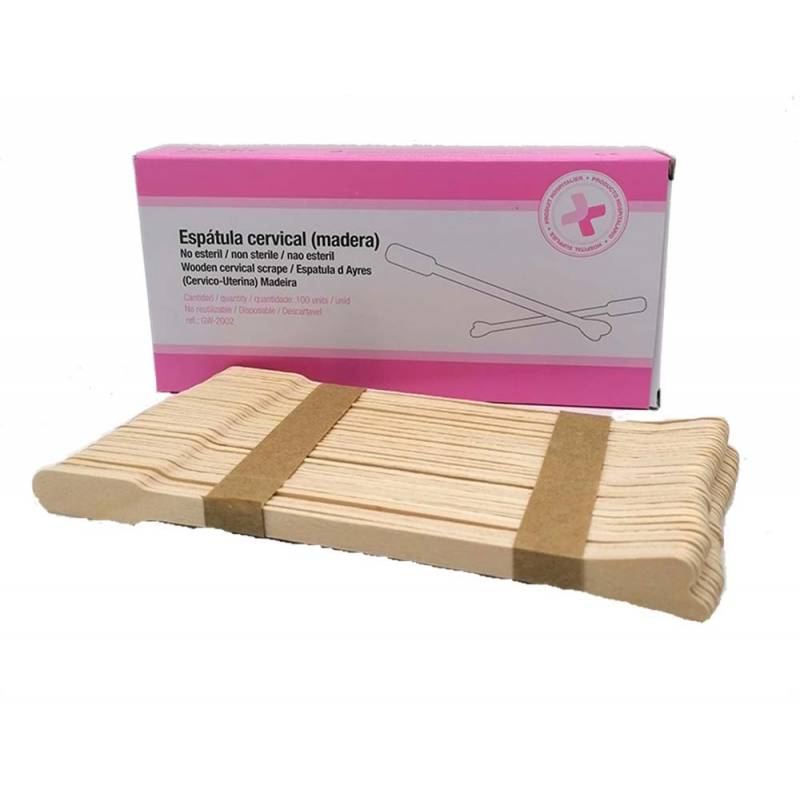 Espátula cervical de madera caja 200 unidades