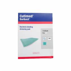 Compresa absorbente de captación bacteriana Cutimed Sorbact 7x9cm (5 apósitos)