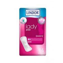 Compresas Lindor Lady Pad Mini 2 gotas para pérdidas muy leves