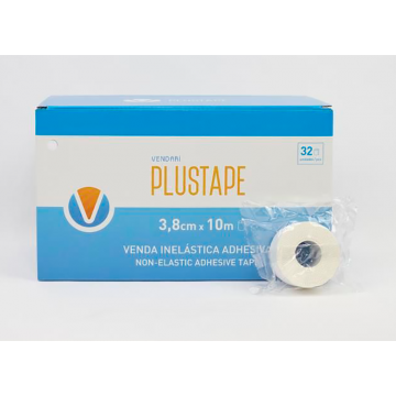 PLUSTAPE Venda inelastica adhesiva 3.8cm x 10m Blanco 32 unidades