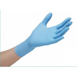 guante de nitrilo azul resistente