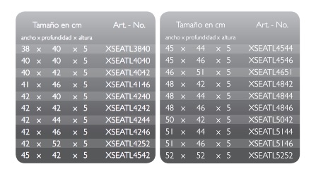 Medidas Cojin antiescaras Xseat Light