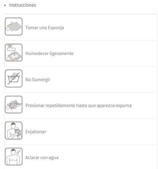 Instrucciones de uso Esponjas jabonosas